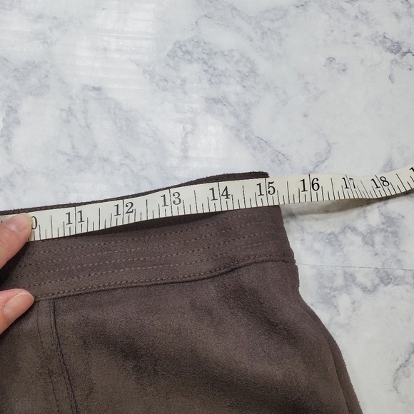 LOVE Riche Mini Skirt Womens Small Charcoal Brown Microsuede Western Embroidery - Picture 9 of 14